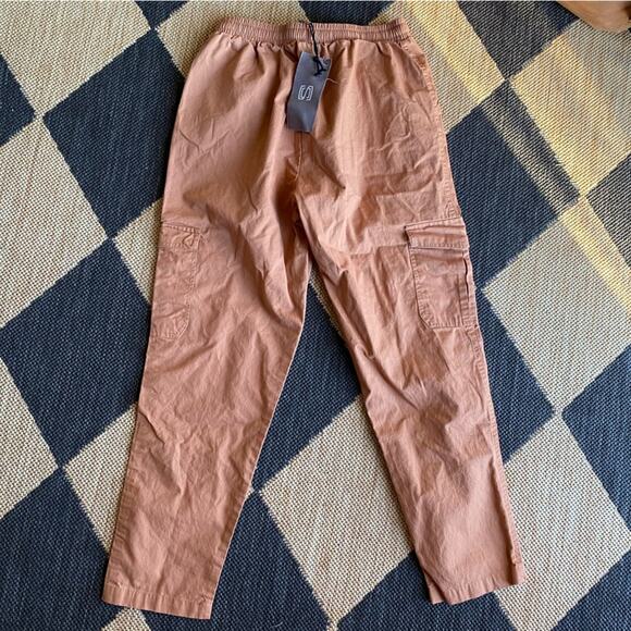 New Sans Souci $112 Clay Brown Elastic Waist Cargo Crop Small - Picture 14 of 14